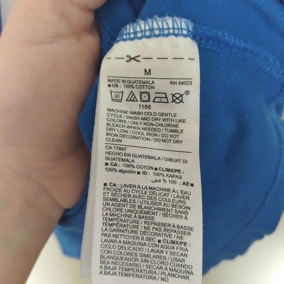 Old Navy Blue and White Oh Hey Vacay Cotton Crew Neck Graphic Tee Size Medium - Picture 7 of 7